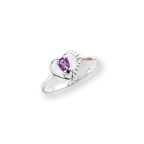 Polished .01ct. Diamond &amp; 5x3 Pear Gemstone Heart Ring Mounting 14k White Gold X9729, MPN: X9729, 1…