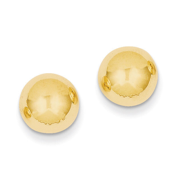 9.0mm Ball Post Earrings 14k Gold Polished X9MMG