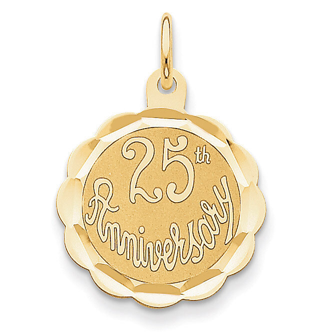 25th Anniversary Disc Charm 14k Gold XAC13