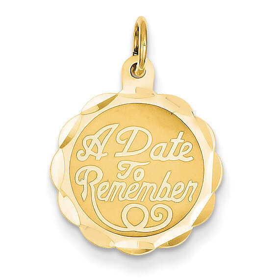 A Date to Remember Charm 14k Gold XAC16