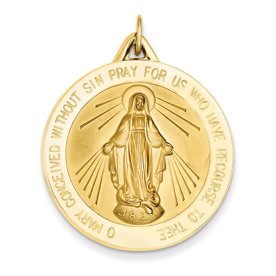 Miraculous Medal Pendant 14k Gold XAC209