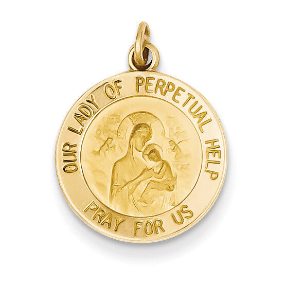 Our Lady of Perpetual Help Medal Charm 14k Gold XAC210