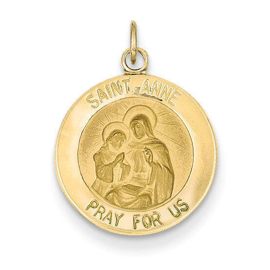 Saint Anne Medal Charm 14k Gold XAC228