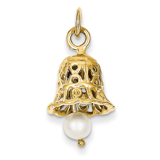 Wedding Bell with Cultured Pearl Charm 14k Gold XAC278, MPN: XAC278, 883957293882