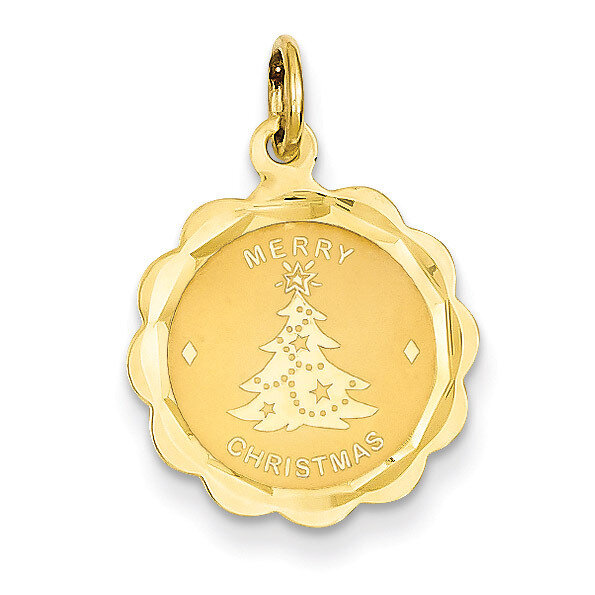 Merry Christmas Disc Charm 14k Gold XAC34, MPN: XAC34, 883957343143