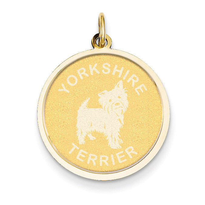 Yorkshire Terrier Disc Charm 14k Gold XAC383