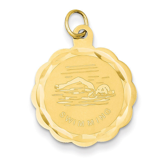 Swimming Disc Charm 14k Gold XAC393