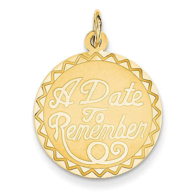 A Date to Remember Charm 14k Gold XAC557