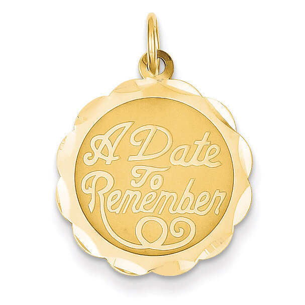 A Date to Remember Charm 14k Gold XAC565