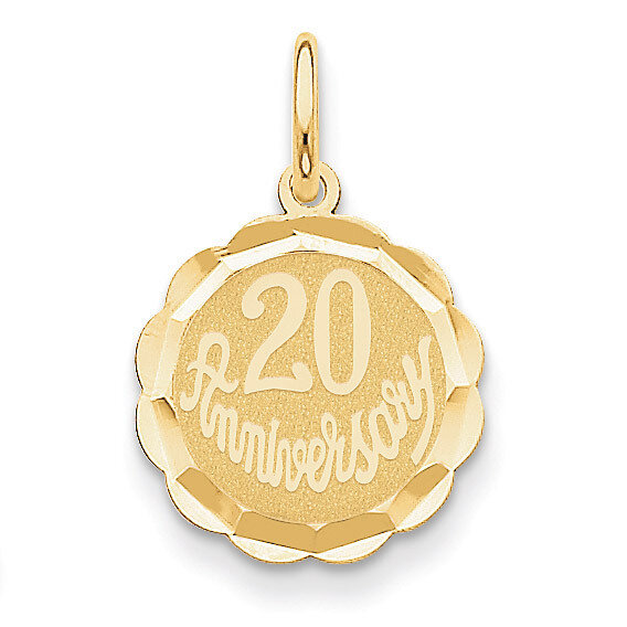 Happy 20th Anniversary Charm 14k Gold XAC579
