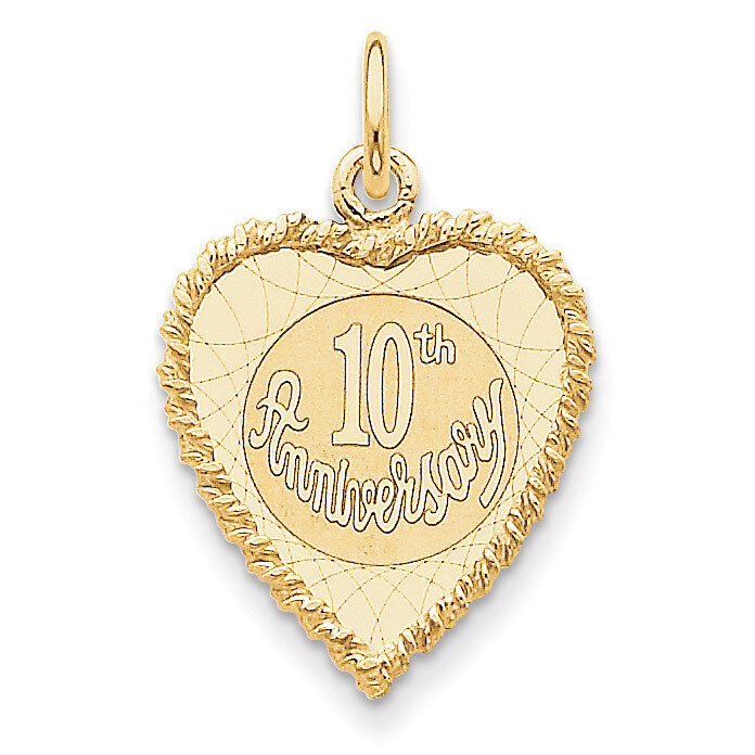 Happy 10th Anniversary Charm 14k Gold XAC581