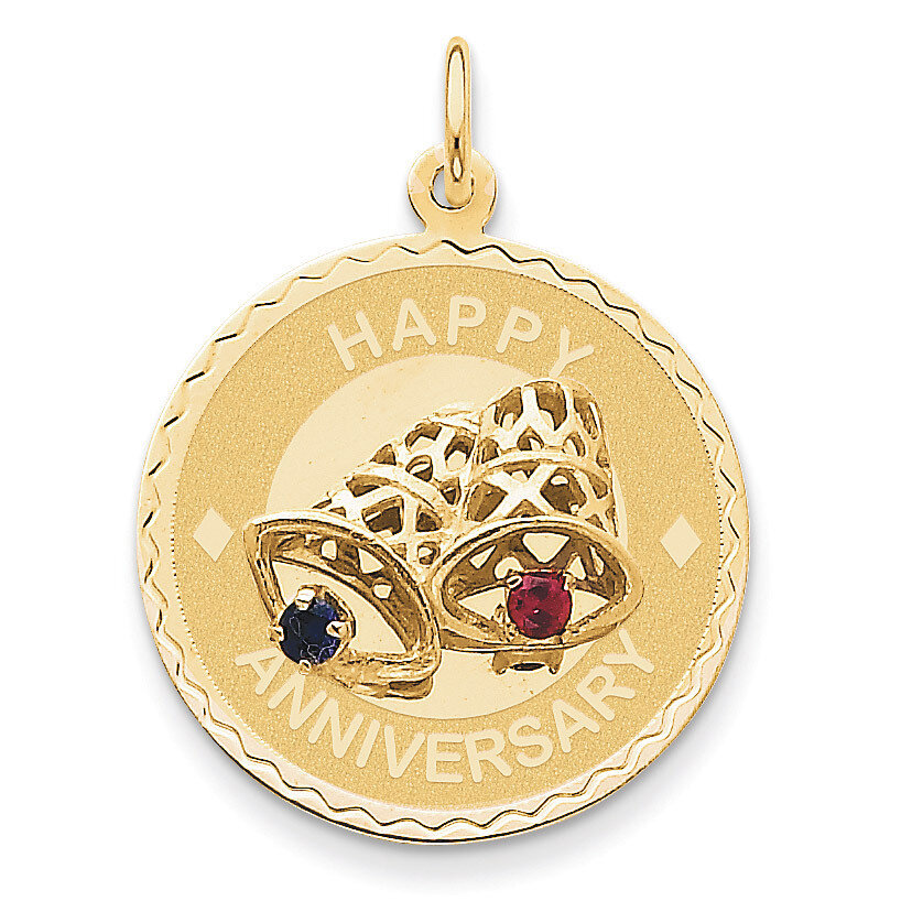 Happy Anniversary with Bells Charm 14k Gold XAC593