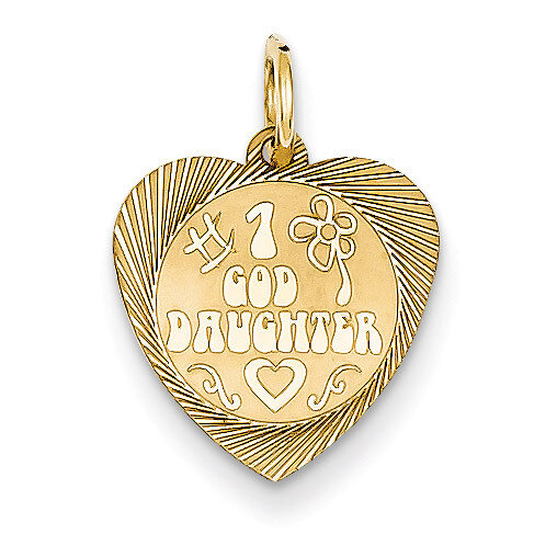 #1 Goddaughter Heart Disc Charm 14k Gold XAC653
