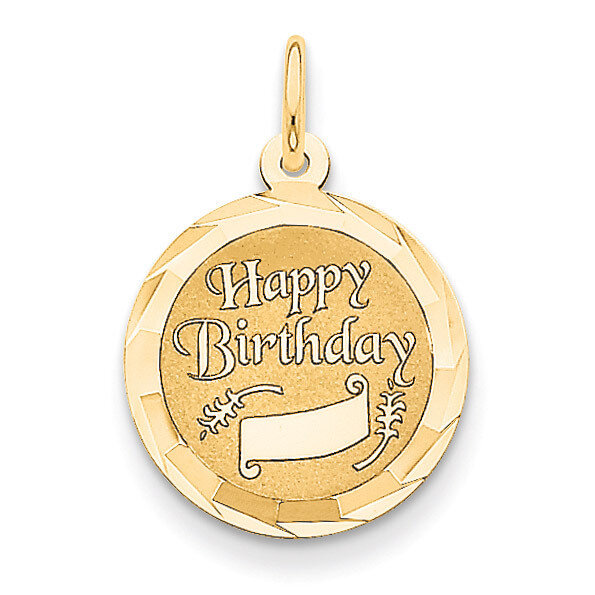 Happy Birthday Charm 14k Gold XAC759