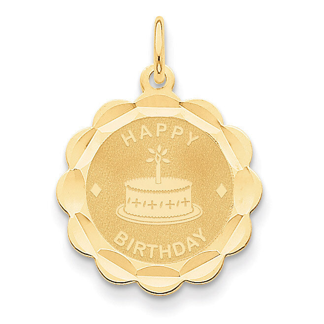 Happy Birthday Charm 14k Gold XAC762