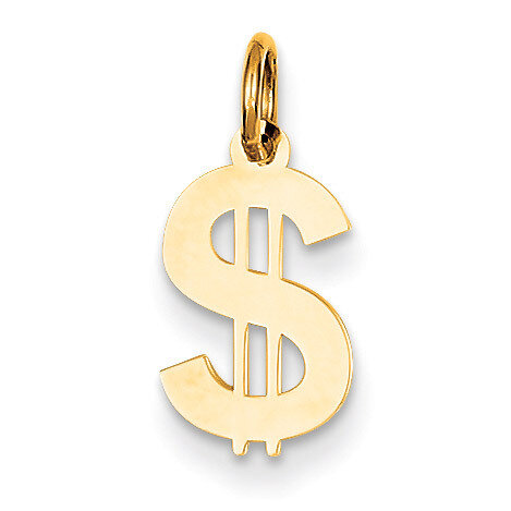 Dollar Sign Charm 14k Gold Polished XAC903, MPN: XAC903, 886774073057