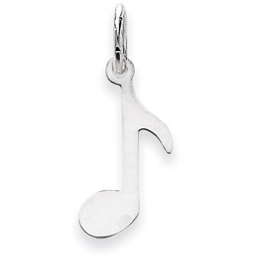 Polished Musical Note Charm 14k White Gold XAC928