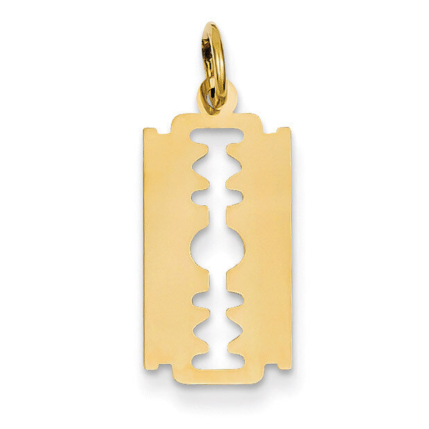 Razor Blade Charm 14k Gold Polished XAC960