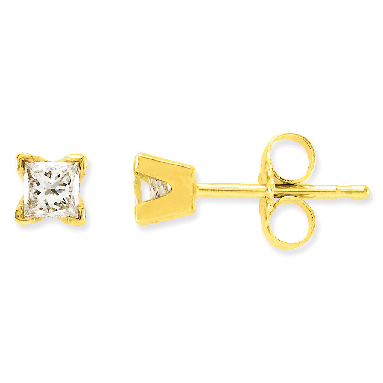 Complete Princess-cut Diamond Stud Earrings 14k Gold XAP2AA