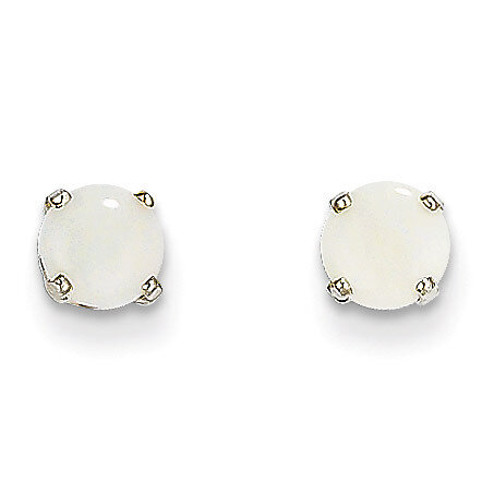 5mm Opal Stud Earrings 14k White Gold XBE141