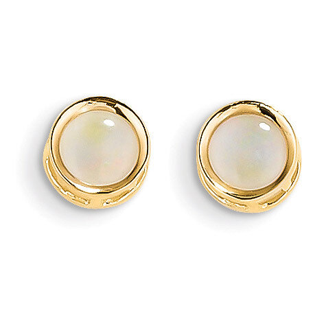 5mm Bezel Opal Stud Earrings 14k Gold XBE153, MPN: XBE153, 883957339719