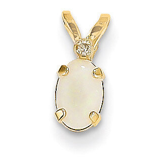 Diamond & Opal Birthstone Pendant 14k Gold XBE165