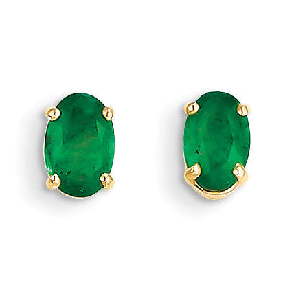 Emerald Earrings - May 14k Gold XBE17