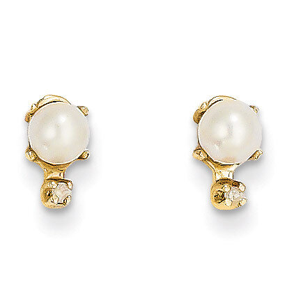 Diamond &amp; Cultured Pearl Birthstone Earrings 14k Gold XBE185, MPN: XBE185, 883957086842