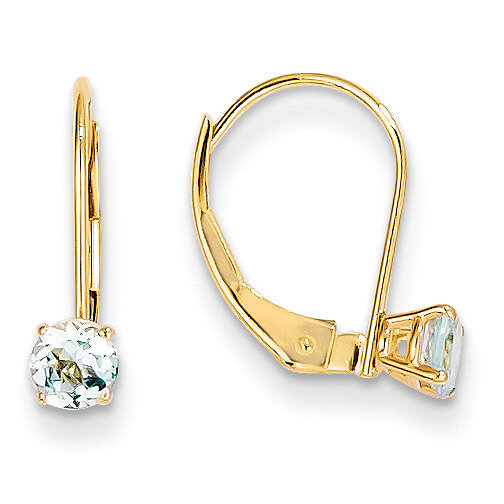 Aquamarine Earrings March 14k Gold XBE75