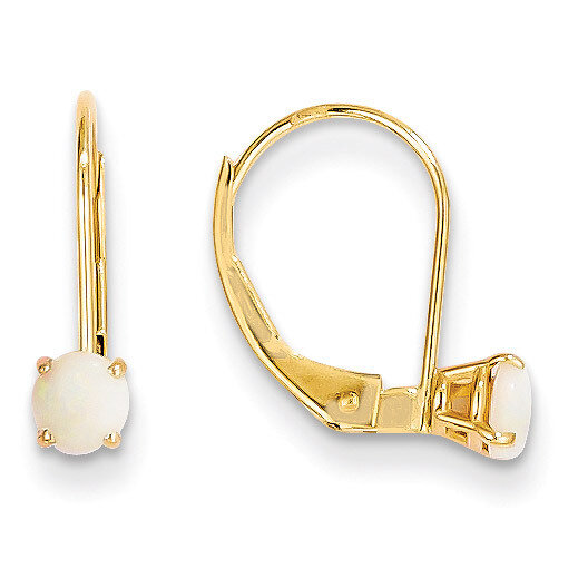 4mm Round October/Opal Leverback Earrings 14k Gold XBE82, MPN: XBE82, 883957087139