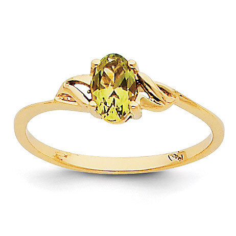 Peridot Birthstone Ring 14k Gold XBR137, MPN: XBR137, 883957857428