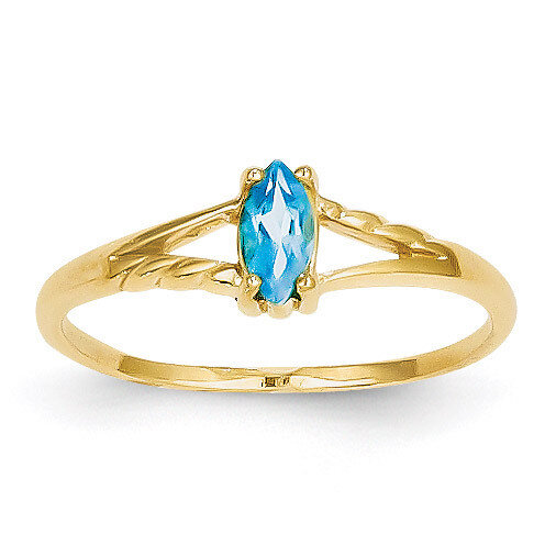 Blue Topaz Birthstone Ring 14k Gold XBR189