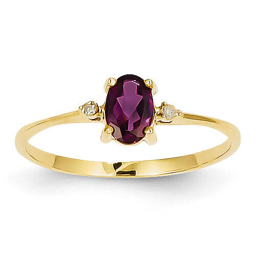 Diamond & Rhodolite Garnet Birthstone Ring 14k Gold XBR207