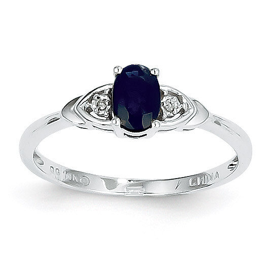 Sapphire Diamond Ring 14k White Gold Genuine XBS246