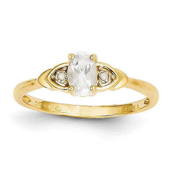 Diamond &amp; White Topaz Ring 14k Gold XBS267, MPN: XBS267, 883957374093