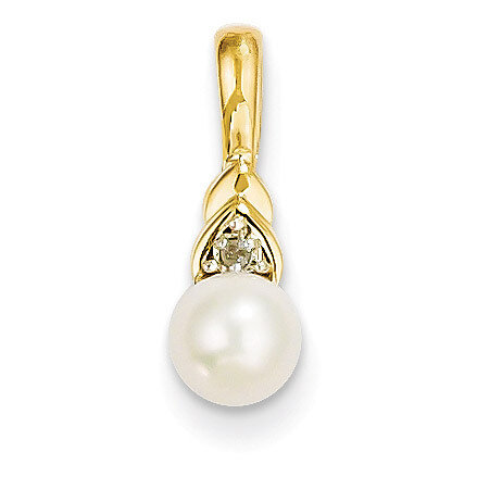 Diamond & Cultured Pearl Pendant 14k Gold XBS279