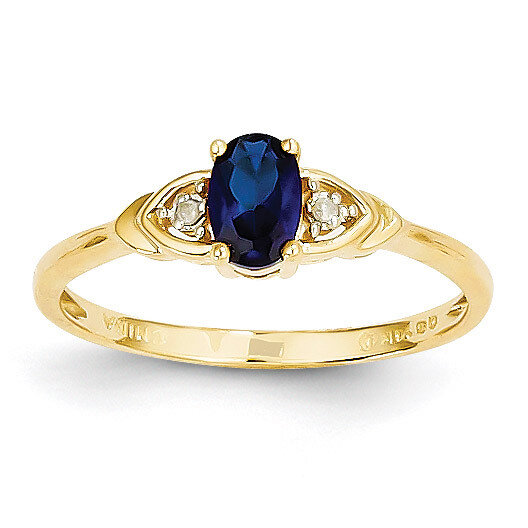 Diamond & Genuine Sapphire Ring 14k Gold XBS282