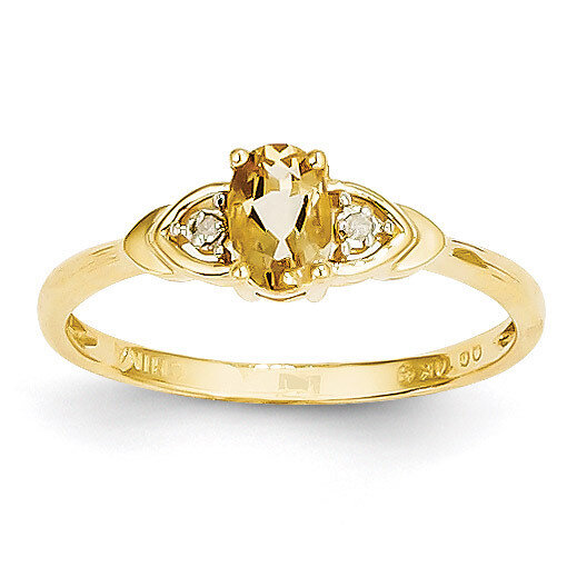 Diamond & Citrine Ring 14k Gold XBS284