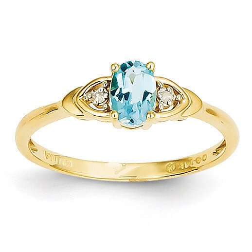 Diamond & Blue Topaz Ring 14k Gold XBS285