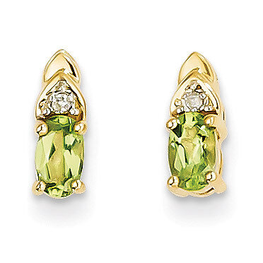 Diamond &amp; Peridot Earrings 14k Gold XBS286, MPN: XBS286, 883957444901