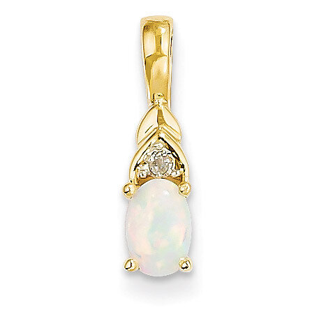 Diamond & Genuine Opal Pendant 14k Gold XBS293