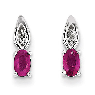 Ruby Diamond Earring 14k White Gold Genuine XBS311, MPN: XBS311, 883957528144