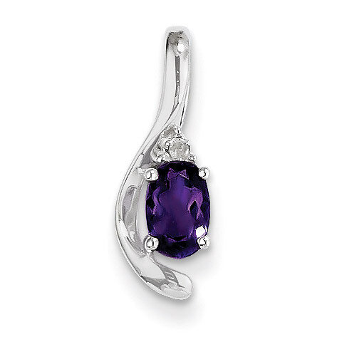 Amethyst Diamond Pendant 14k White Gold Genuine XBS373, MPN: XBS373, 883957413761