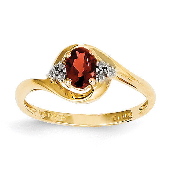 Diamond & Garnet Ring 14k Gold XBS404