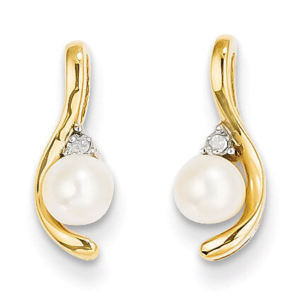 Diamond &amp; Cultured Pearl Earrings 14k Gold XBS418, MPN: XBS418, 883957469607
