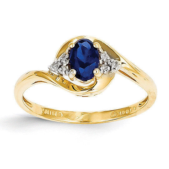 Diamond & Genuine Sapphire Ring 14k Gold XBS426