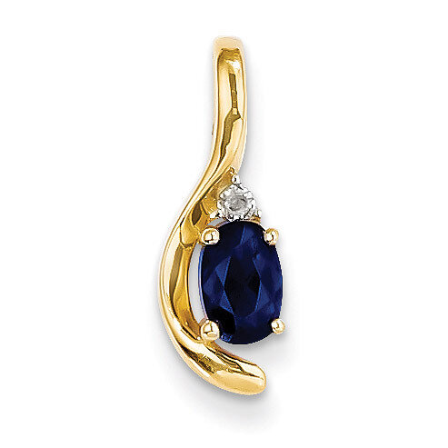 Diamond &amp; Genuine Sapphire Pendant 14k Gold XBS436, MPN: XBS436, 886774372716