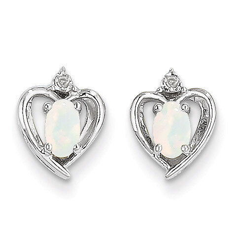 Opal Diamond Earring 14k White Gold Genuine XBS468, MPN: XBS468, 883957413952