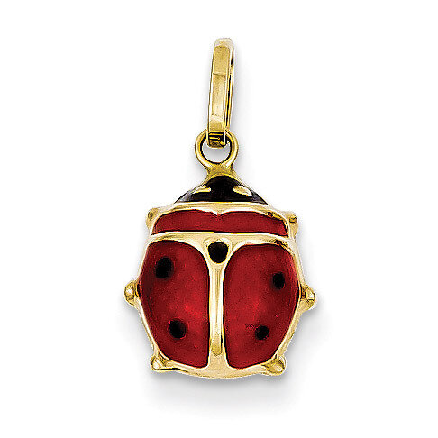 Red Enameled Ladybug Charm 14k Gold XCH215