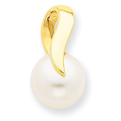 (8-9mm) Button Cultured Pearl Pendant 14k Gold XCH671